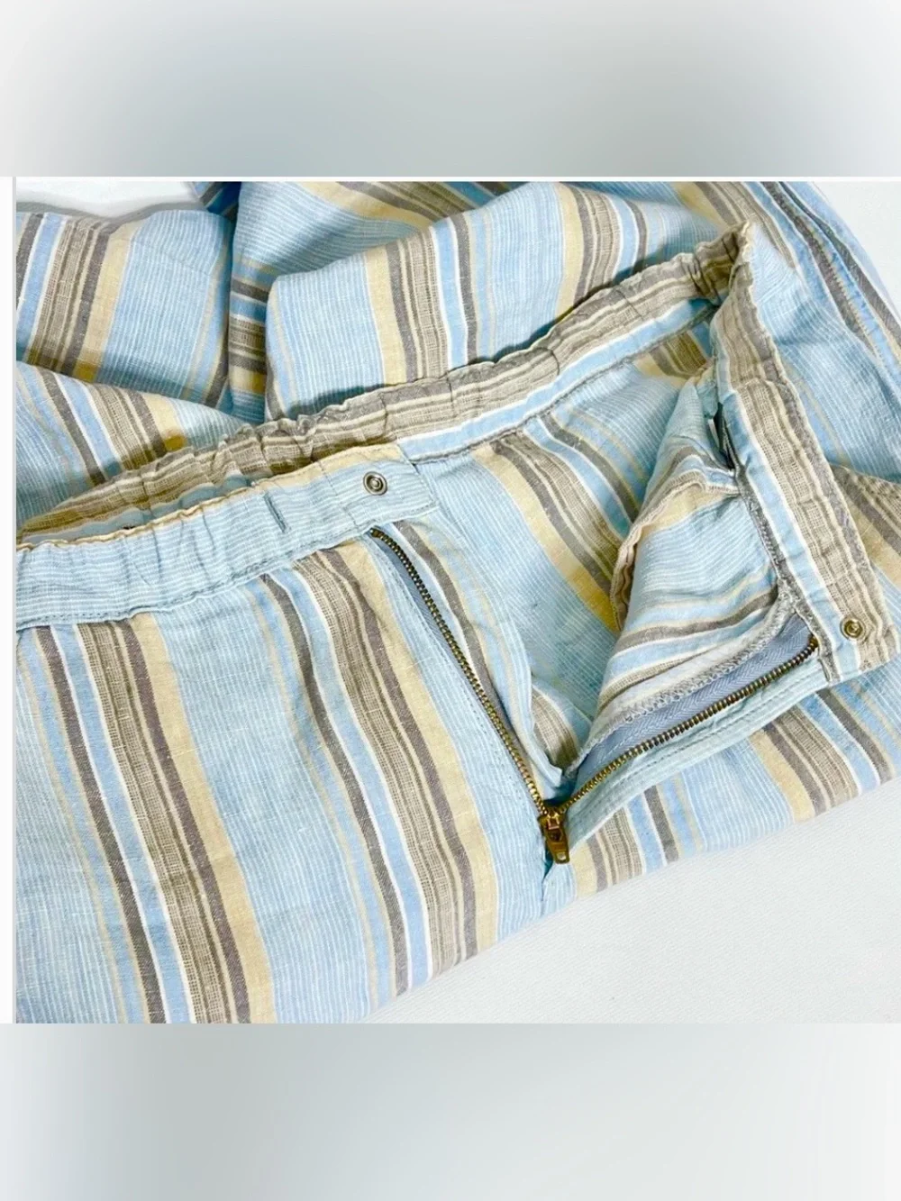 Zara linen striped capris (EUC) size L / 32